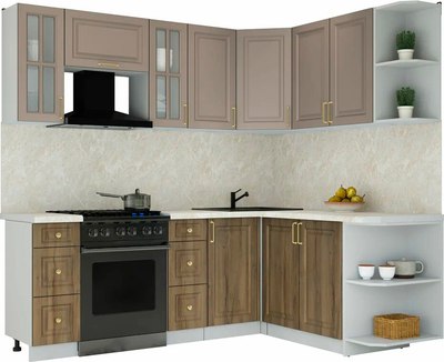 Кухонный гарнитур Интерлиния Мила Шато 1.7x2.2 PR - фото