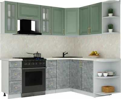 Кухонный гарнитур Интерлиния Мила Шато 1.7x2.2 PR - фото