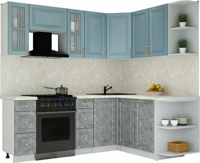 Кухонный гарнитур Интерлиния Мила Шато 1.7x2.2 PR - фото