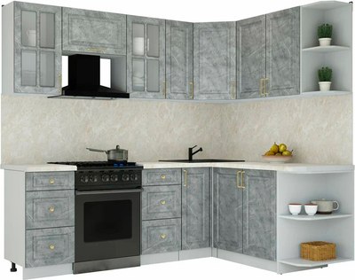 Кухонный гарнитур Интерлиния Мила Шато 1.7x2.3 PR - фото