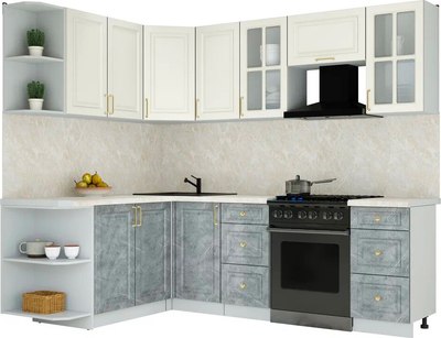 Кухонный гарнитур Интерлиния Мила Шато 1.7x2.4 LV - фото