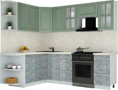 Кухонный гарнитур Интерлиния Мила Шато 1.7x2.4 LV - фото