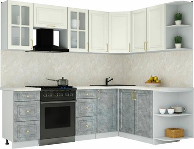 Кухонный гарнитур Интерлиния Мила Шато 1.7x2.4 PR - фото