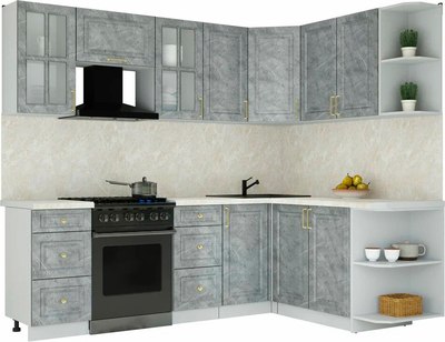 Кухонный гарнитур Интерлиния Мила Шато 1.7x2.4 PR - фото