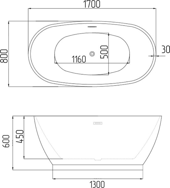 Ванна акриловая Grossman Classic GR-2603 170x80