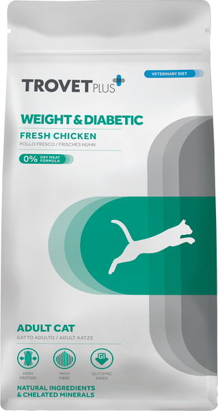 Сухой корм для кошек Trovet Plus Adult Cat Weight & Diabetes Fresh Chicken - фото