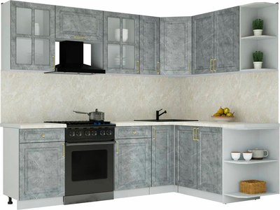 Кухонный гарнитур Интерлиния Мила Шато 1.7x2.5 PR - фото