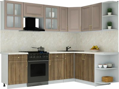 Кухонный гарнитур Интерлиния Мила Шато 1.7x2.5 PR - фото
