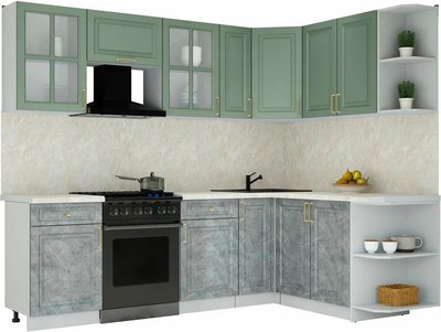 Кухонный гарнитур Интерлиния Мила Шато 1.7x2.5 PR - фото