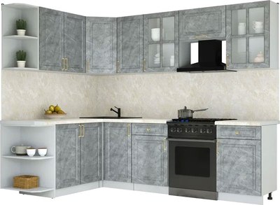 Кухонный гарнитур Интерлиния Мила Шато 1.7x2.6 LV - фото