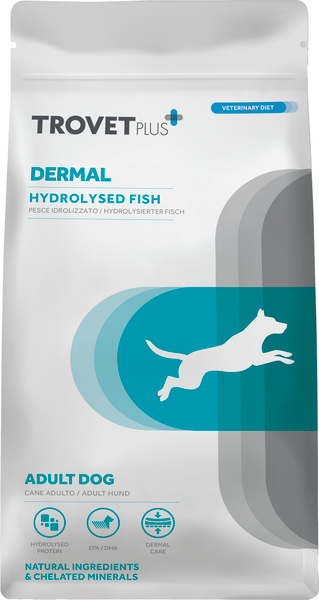 Сухой ветеринарный корм для собак Trovet Plus Adult Dog Dermal Hydrolised Fresh Fish - фото