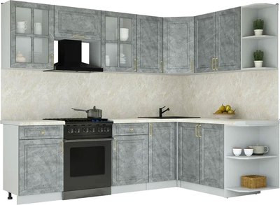 Кухонный гарнитур Интерлиния Мила Шато 1.7x2.6 PR - фото