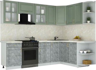 Кухонный гарнитур Интерлиния Мила Шато 1.7x2.6 PR - фото