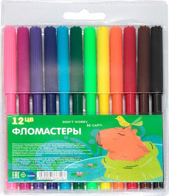 Фломастеры Centrum Капибара на водной основе / 76603 - фото