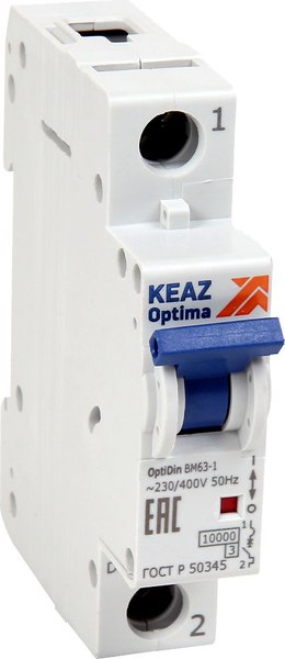 Выключатель автоматический КЭАЗ OptiDin BM63-1C1-10-УХЛ3 / 249245 - фото