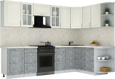 Кухонный гарнитур Интерлиния Мила Шато 1.7x2.9 PR - фото