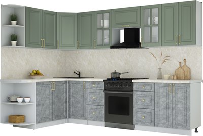 Кухонный гарнитур Интерлиния Мила Шато 1.7x3.0 LV - фото