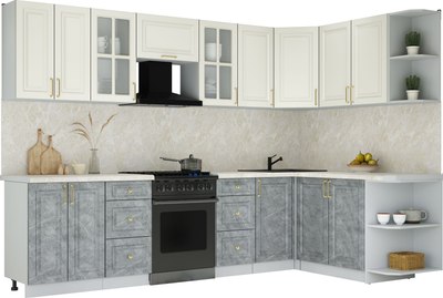 Кухонный гарнитур Интерлиния Мила Шато 1.7x3.0 PR - фото