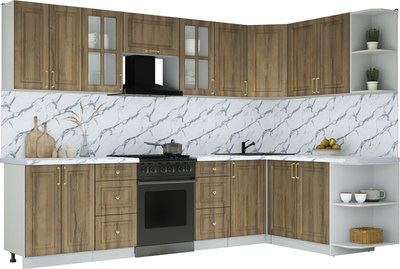 Кухонный гарнитур Интерлиния Мила Шато 1.7x3.0 PR - фото