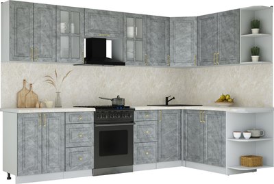 Кухонный гарнитур Интерлиния Мила Шато 1.7x3.0 PR - фото