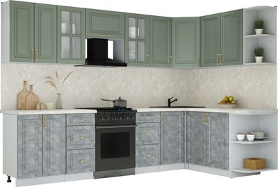 Кухонный гарнитур Интерлиния Мила Шато 1.7x3.0 PR - фото