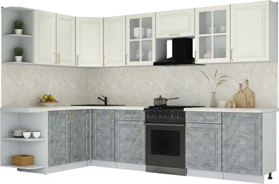 Кухонный гарнитур Интерлиния Мила Шато 1.7x3.1 LV - фото