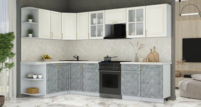 Кухонный гарнитур Интерлиния Мила Шато 1.7x3.1 LV