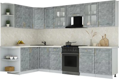 Кухонный гарнитур Интерлиния Мила Шато 1.7x3.1 LV - фото