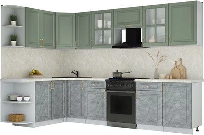 Кухонный гарнитур Интерлиния Мила Шато 1.7x3.1 LV - фото