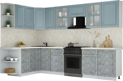 Кухонный гарнитур Интерлиния Мила Шато 1.7x3.1 LV - фото