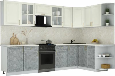 Кухонный гарнитур Интерлиния Мила Шато 1.7x3.1 PR - фото