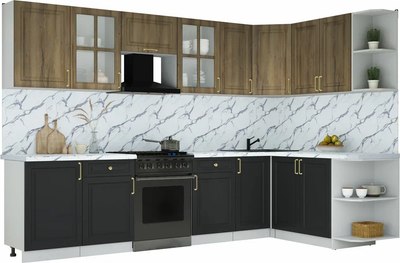 Кухонный гарнитур Интерлиния Мила Шато 1.7x3.1 PR - фото