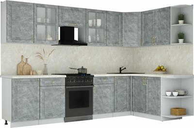 Кухонный гарнитур Интерлиния Мила Шато 1.7x3.1 PR - фото