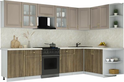 Кухонный гарнитур Интерлиния Мила Шато 1.7x3.1 PR - фото