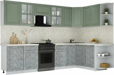 Кухонный гарнитур Интерлиния Мила Шато 1.7x3.1 PR - фото