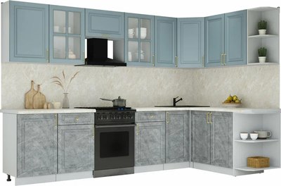 Кухонный гарнитур Интерлиния Мила Шато 1.7x3.1 PR - фото