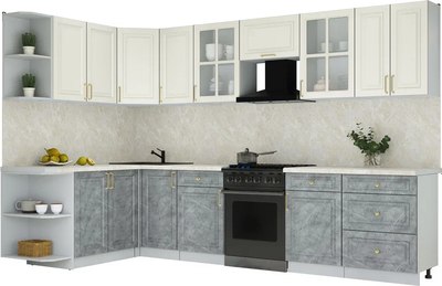 Кухонный гарнитур Интерлиния Мила Шато 1.7x3.2 LV - фото