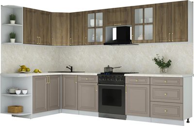 Кухонный гарнитур Интерлиния Мила Шато 1.7x3.2 LV - фото