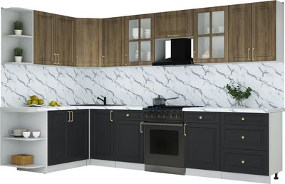 Кухонный гарнитур Интерлиния Мила Шато 1.7x3.2 LV - фото