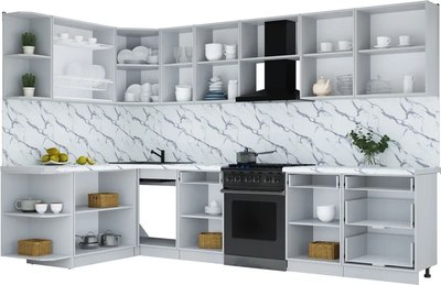 Кухонный гарнитур Интерлиния Мила Шато 1.7x3.2 LV