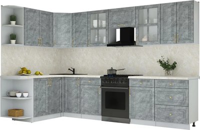 Кухонный гарнитур Интерлиния Мила Шато 1.7x3.2 LV - фото