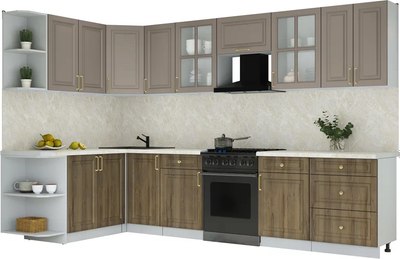 Кухонный гарнитур Интерлиния Мила Шато 1.7x3.2 LV - фото