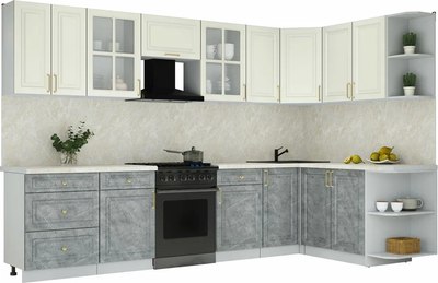 Кухонный гарнитур Интерлиния Мила Шато 1.7x3.2 PR - фото