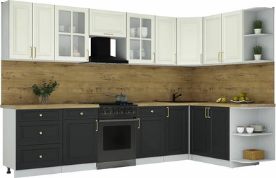 Кухонный гарнитур Интерлиния Мила Шато 1.7x3.2 PR - фото