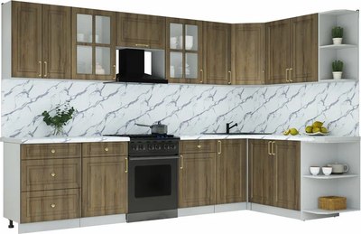 Кухонный гарнитур Интерлиния Мила Шато 1.7x3.2 PR - фото