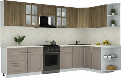 Кухонный гарнитур Интерлиния Мила Шато 1.7x3.2 PR - фото