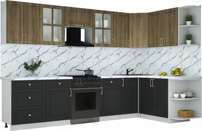 Кухонный гарнитур Интерлиния Мила Шато 1.7x3.2 PR - фото