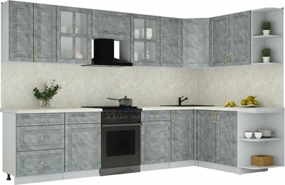 Кухонный гарнитур Интерлиния Мила Шато 1.7x3.2 PR - фото