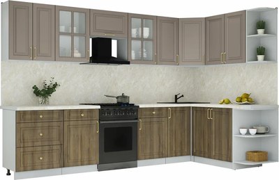 Кухонный гарнитур Интерлиния Мила Шато 1.7x3.2 PR - фото