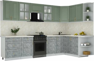 Кухонный гарнитур Интерлиния Мила Шато 1.7x3.2 PR - фото